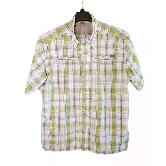 Eddie Bauer Other - Eddie Bauer Adventure Button Front Shirt Plaid Short‎ Sleeves Green Mens XL